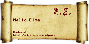 Mello Elma névjegykártya